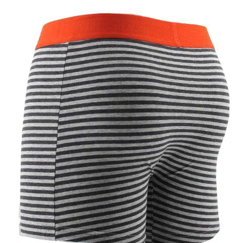 Cotton Stripe Men's Boxer Briefs With Pouch